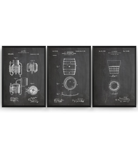 Whiskey Set Of 3 Patent Prints - Magic Posters