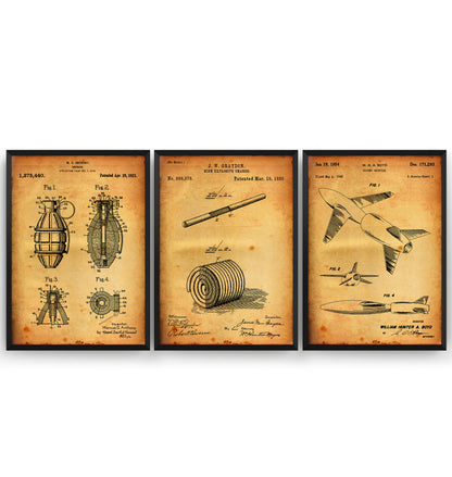 Explosives Set Of 3 Patent Prints - Magic Posters