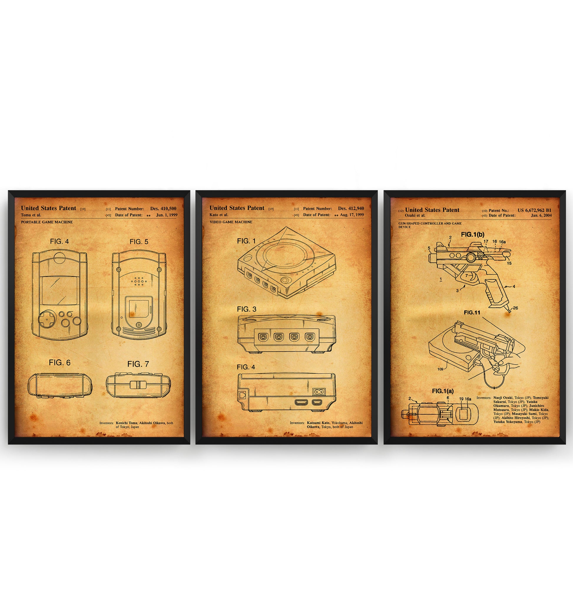 Dreamcast Set Of 3 Patent Prints - Magic Posters
