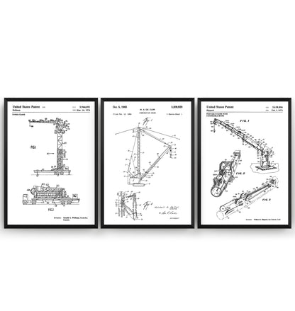 Crane Set Of 3 Patent Prints - Magic Posters