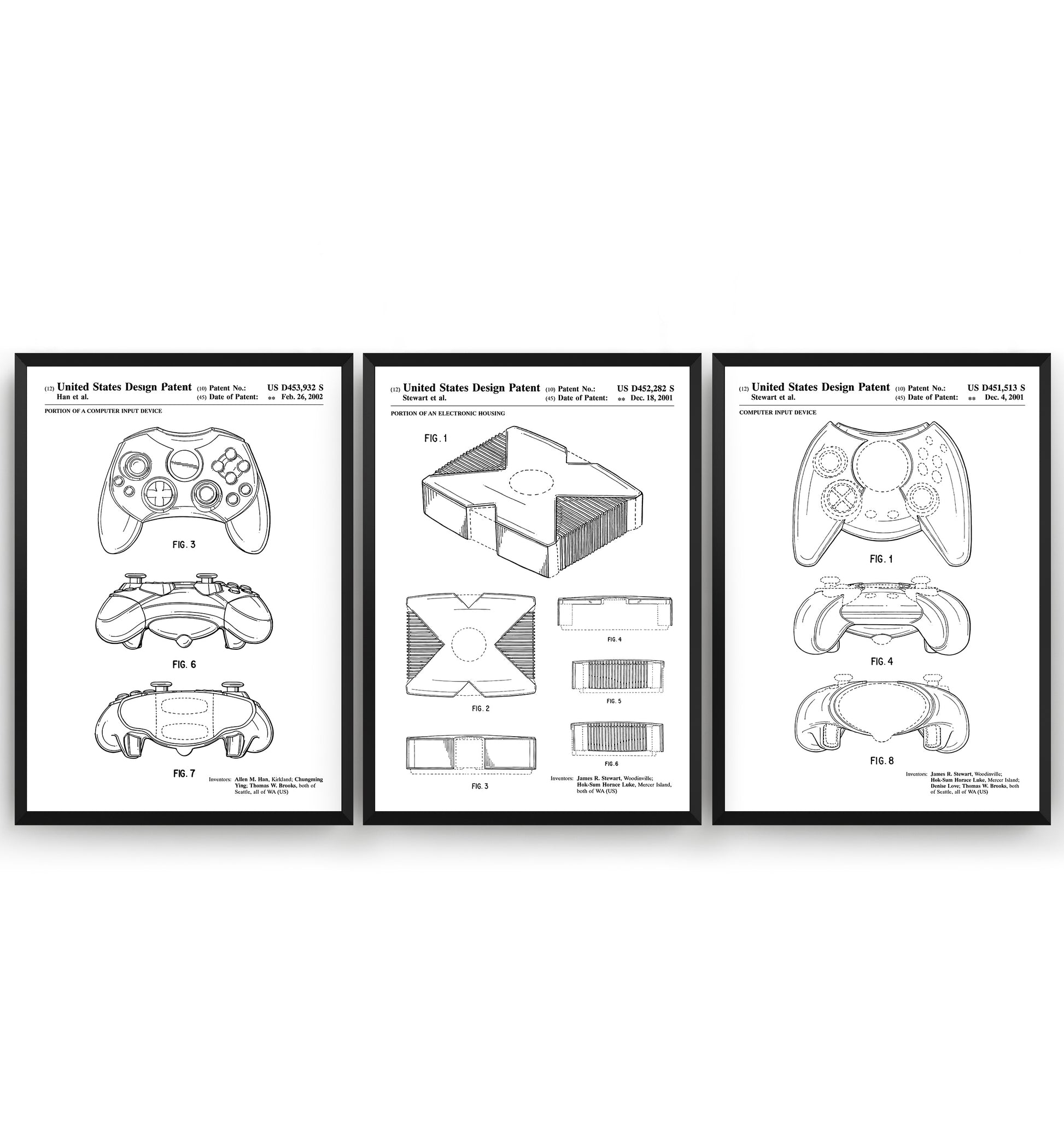 Retro Console Set Of 3 Patent Prints - Magic Posters