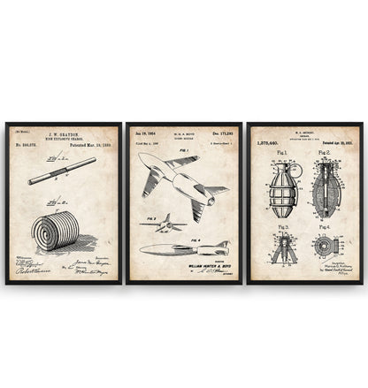 Explosives Set Of 3 Patent Prints - Magic Posters