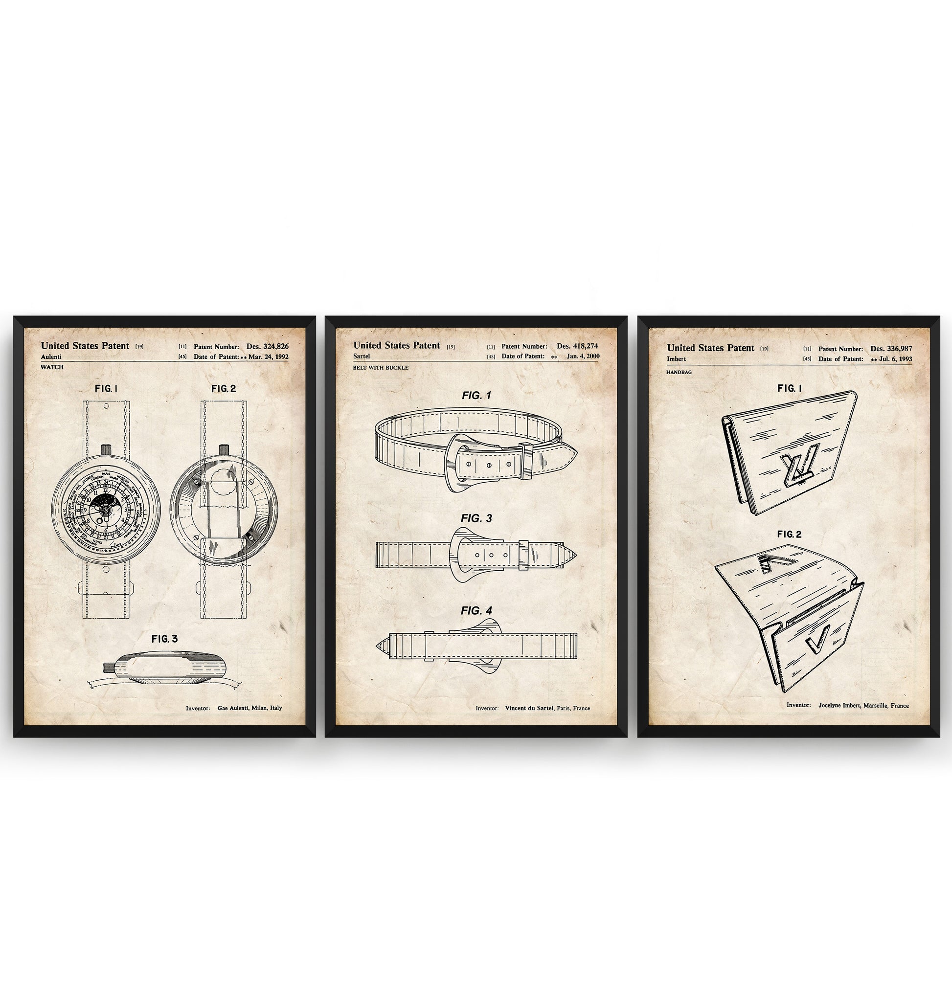 Designer Fashion Set Of 3 Patent Prints - Magic Posters