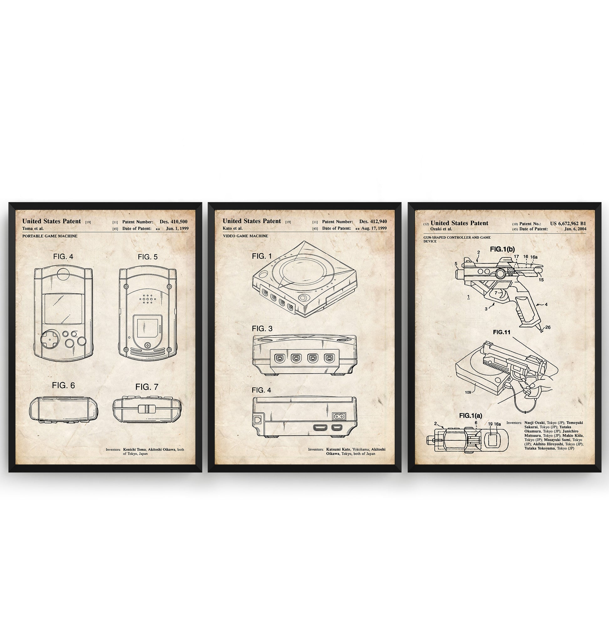 Dreamcast Set Of 3 Patent Prints - Magic Posters