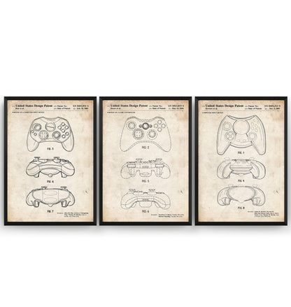 Controller Set Of 3 Patent Prints - Magic Posters
