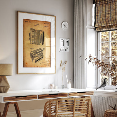 Accordion 1938 Patent Print - Magic Posters