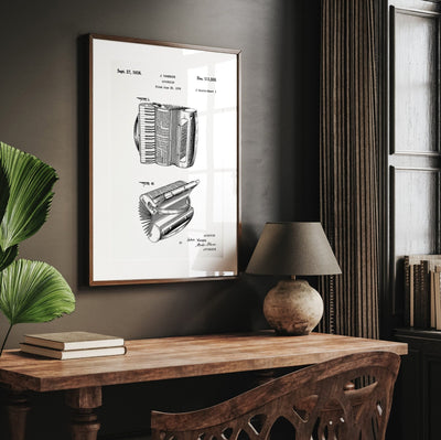 Accordion 1938 Patent Print - Magic Posters