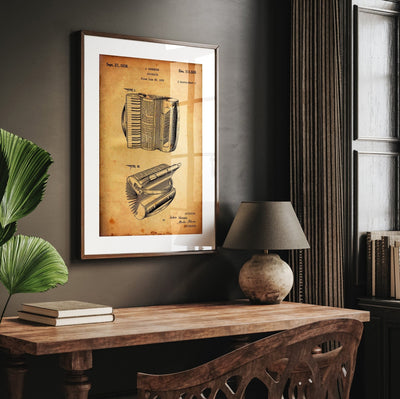 Accordion 1938 Patent Print - Magic Posters