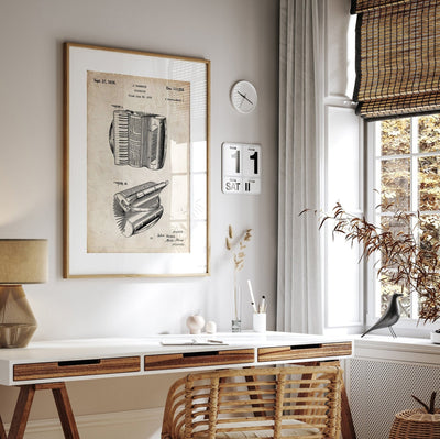 Accordion 1938 Patent Print - Magic Posters