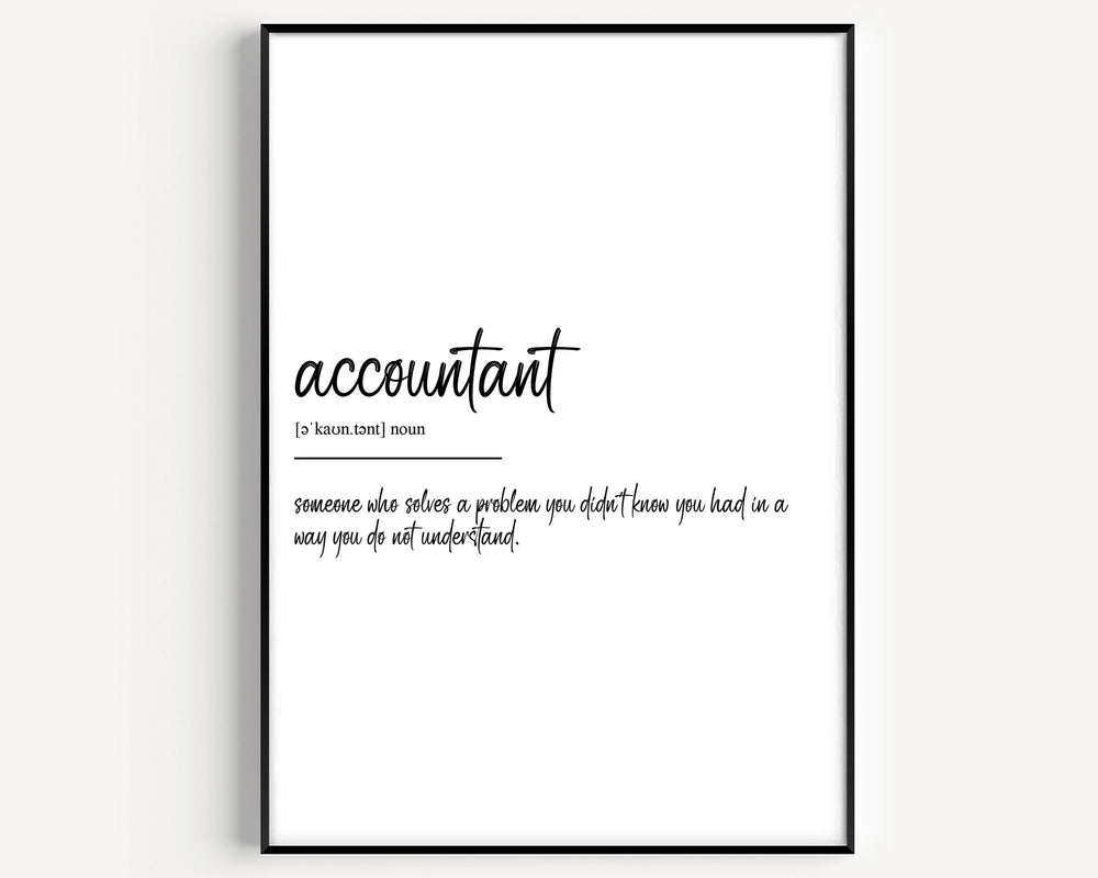 Accountant Defination Accountant Definition Print V2 - Magic Posters