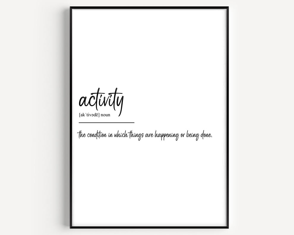 Activity Definition Print - Magic Posters