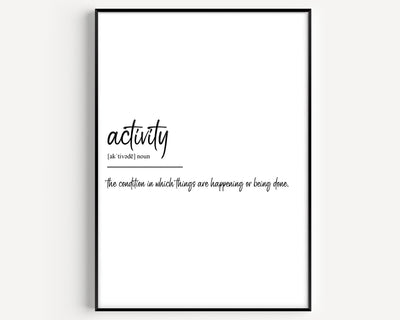 Activity Definition Print - Magic Posters