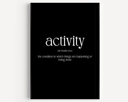 Activity Definition Print - Magic Posters