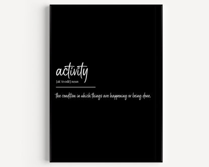 Activity Definition Print - Magic Posters