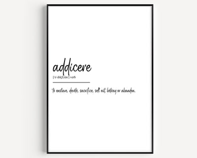 Addicere Definition Print - Magic Posters