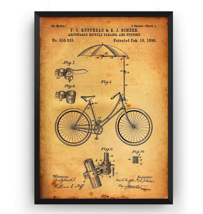 Adjustable Bicycle 1896 Patent Print - Magic Posters