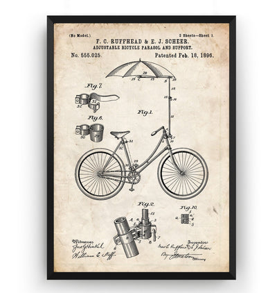 Adjustable Bicycle 1896 Patent Print - Magic Posters