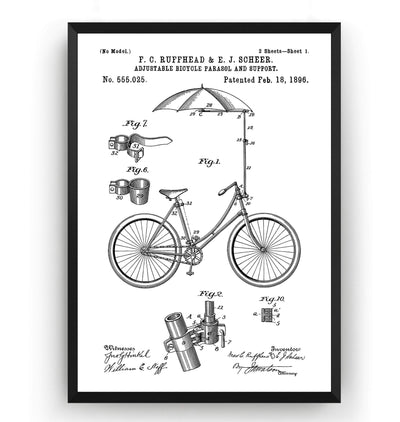 Adjustable Bicycle 1896 Patent Print - Magic Posters