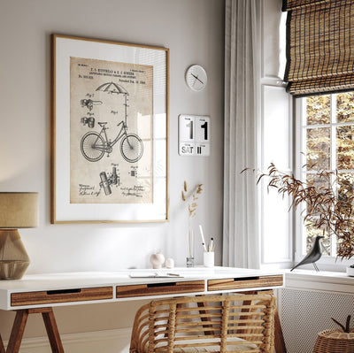 Adjustable Bicycle 1896 Patent Print - Magic Posters