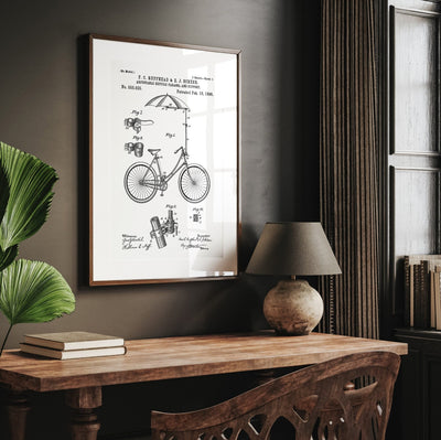 Adjustable Bicycle 1896 Patent Print - Magic Posters