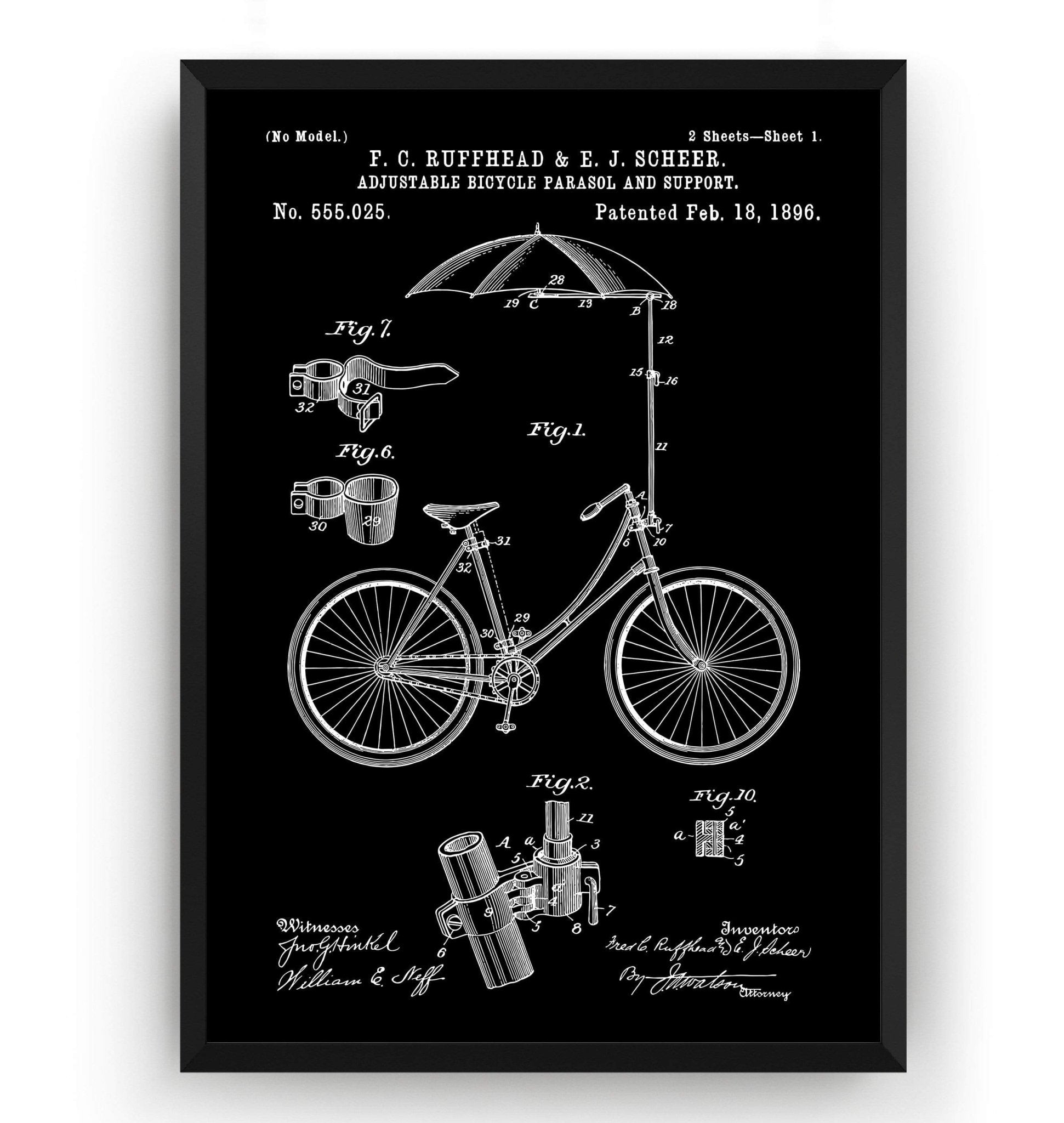 Adjustable Bicycle 1896 Patent Print - Magic Posters