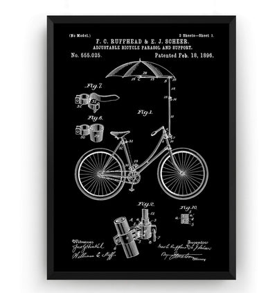 Adjustable Bicycle 1896 Patent Print - Magic Posters