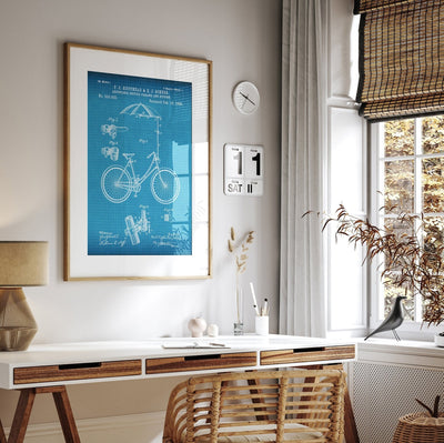 Adjustable Bicycle 1896 Patent Print - Magic Posters