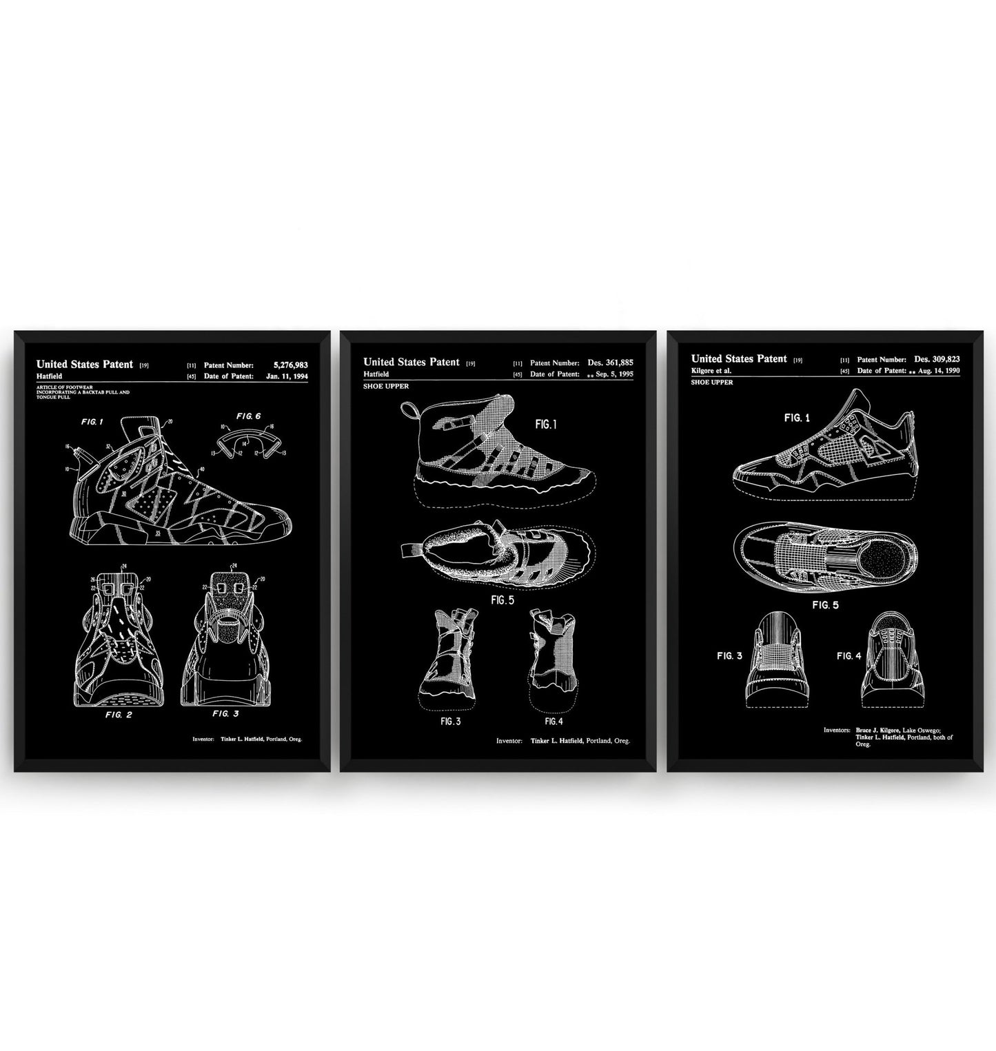 Air Jordan Set Of 3 Patent Prints - Magic Posters