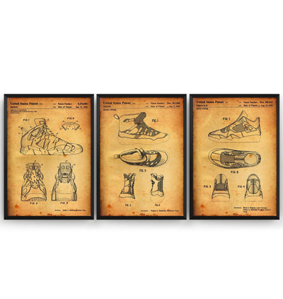 Air Jordan Set Of 3 Patent Prints - Magic Posters