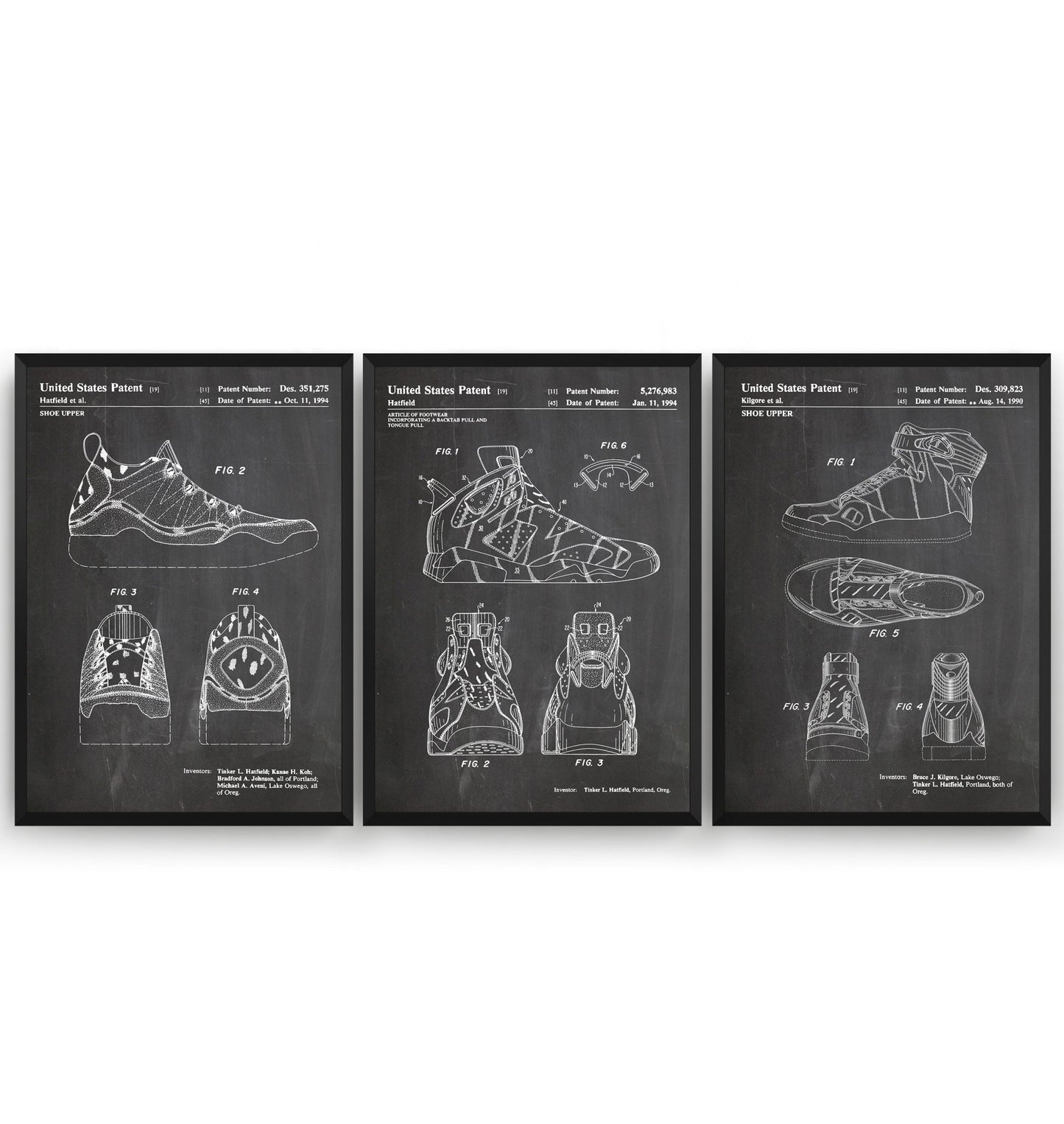 Air Jordan Set Of 3 Patent Prints - V2 - Magic Posters