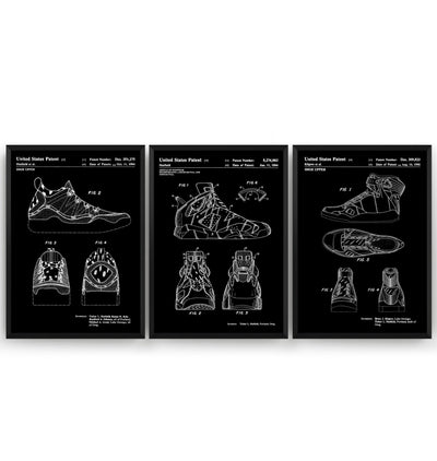 Air Jordan Set Of 3 Patent Prints - V2 - Magic Posters