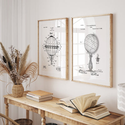 Air Travel Set Of 2 Patent Prints - Magic Posters