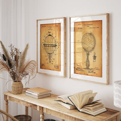 Air Travel Set Of 2 Patent Prints - Magic Posters