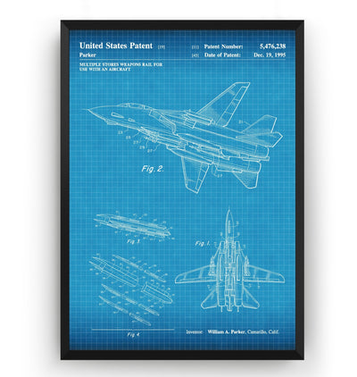 Aircraft Weapons Rail 1955 Patent Print - Magic Posters