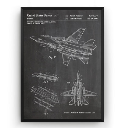 Aircraft Weapons Rail 1955 Patent Print - Magic Posters