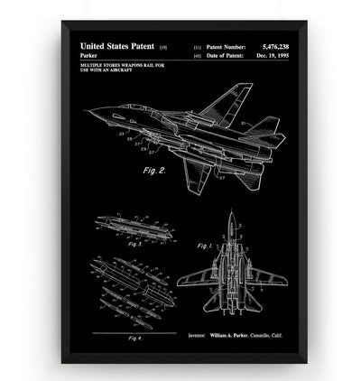 Aircraft Weapons Rail 1955 Patent Print - Magic Posters