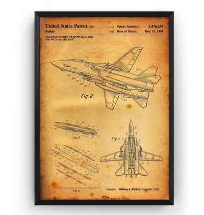 Aircraft Weapons Rail 1955 Patent Print - Magic Posters
