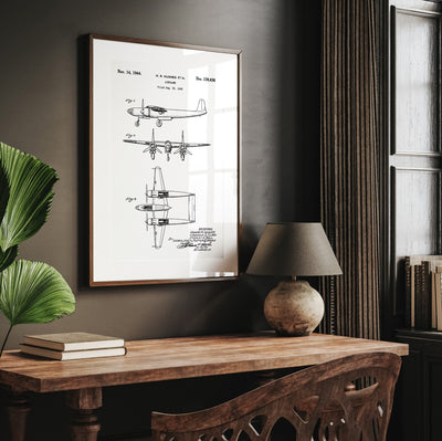 Airplane H R Hughes 1944 Patent Print - Magic Posters