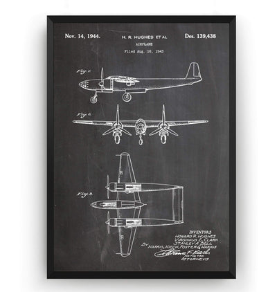 Airplane H R Hughes 1944 Patent Print - Magic Posters