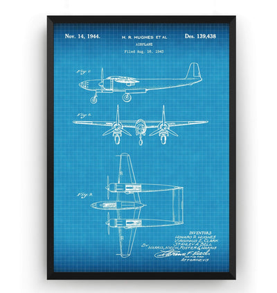 Airplane H R Hughes 1944 Patent Print - Magic Posters
