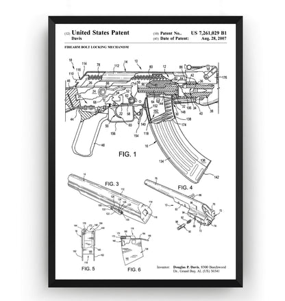 AK-47 Rifle 2007 Patent Print - Magic Posters