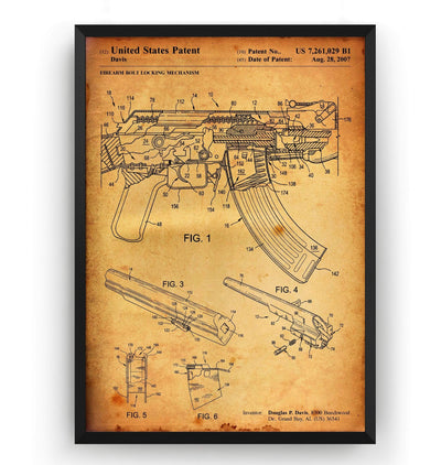 AK-47 Rifle 2007 Patent Print - Magic Posters