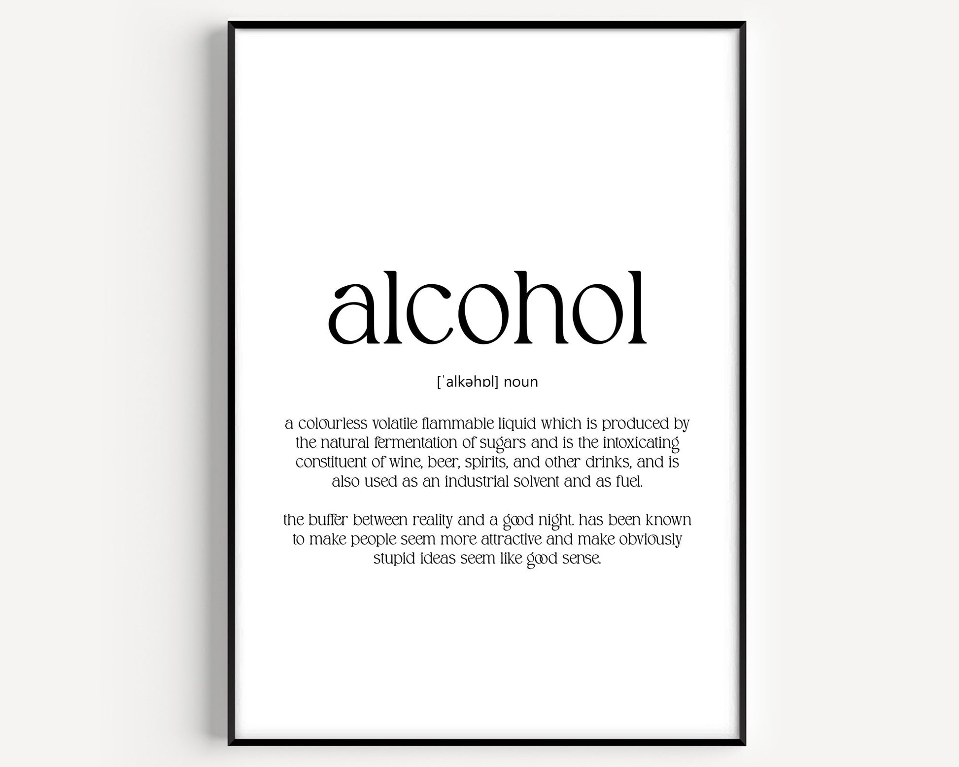 Alcohol Definition Print - Magic Posters