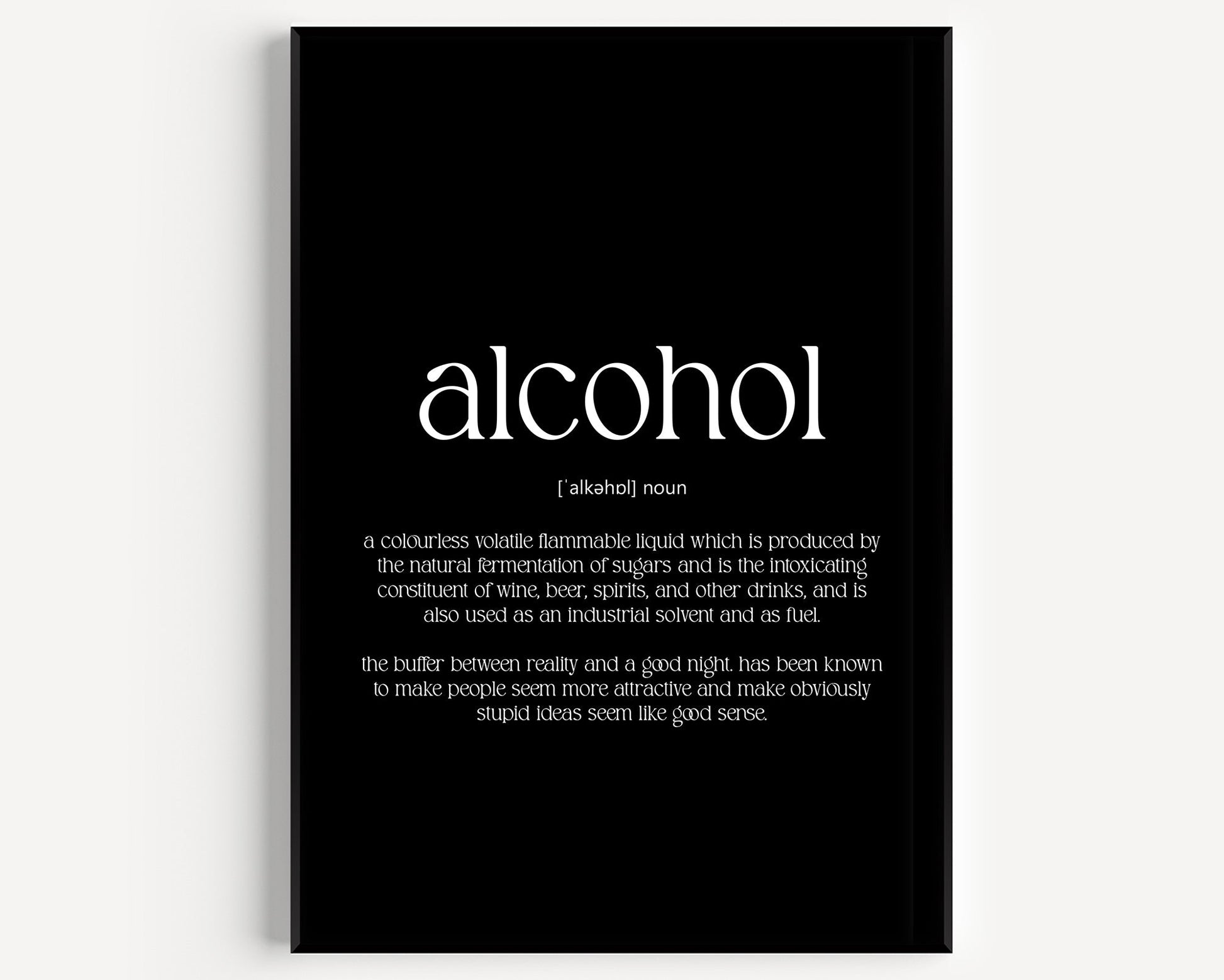 Alcohol Definition Print - Magic Posters