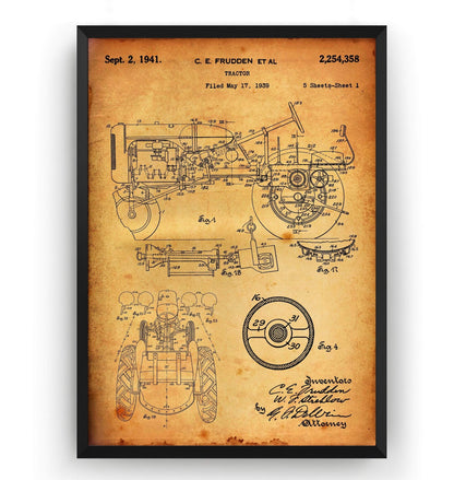 Allis-Chalmers Tractor 1941 Patent Print - Magic Posters