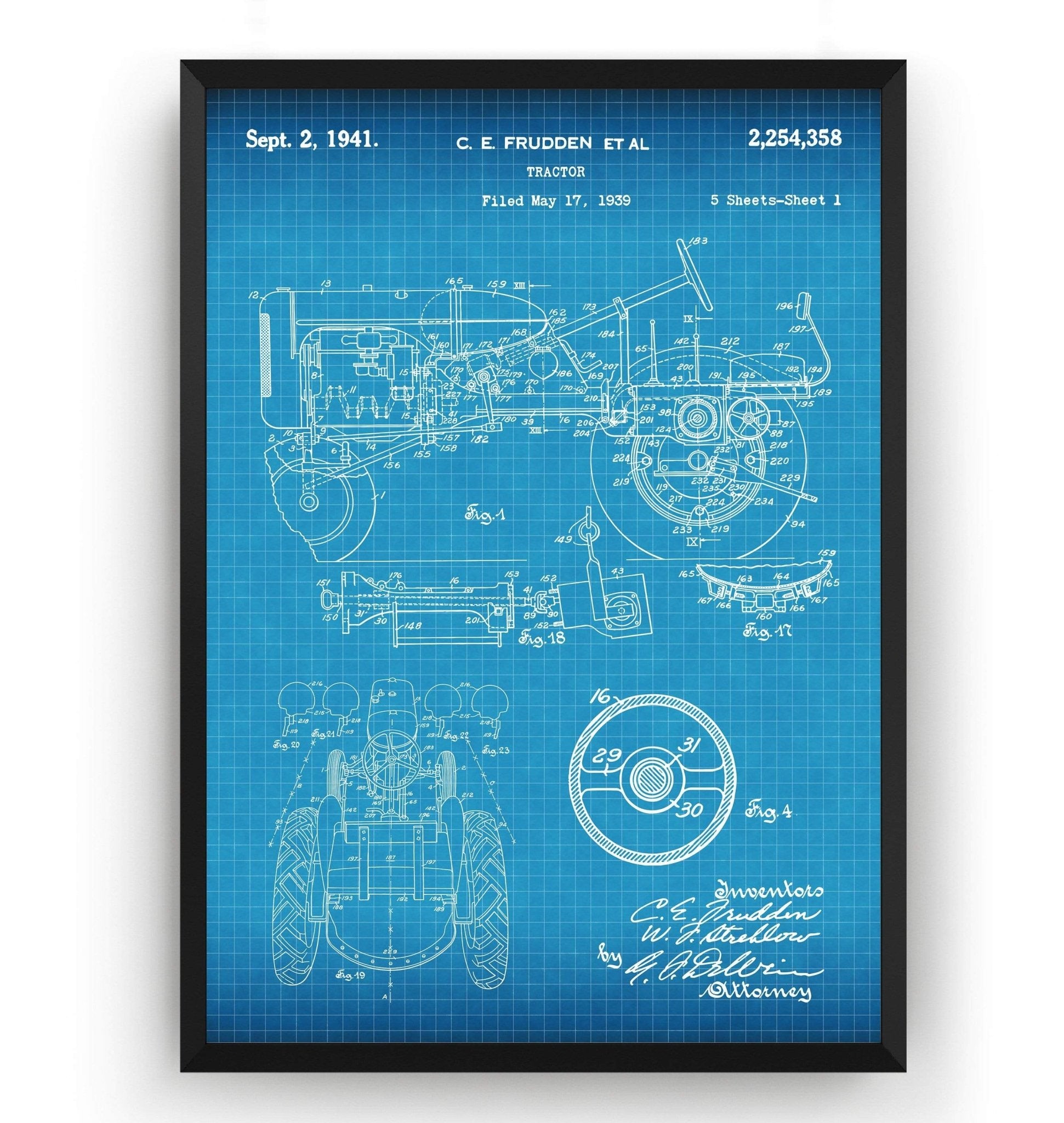 Allis-Chalmers Tractor 1941 Patent Print - Magic Posters