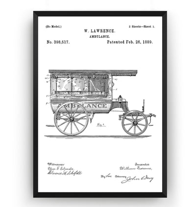 Ambulance 1889 Patent Print - Magic Posters