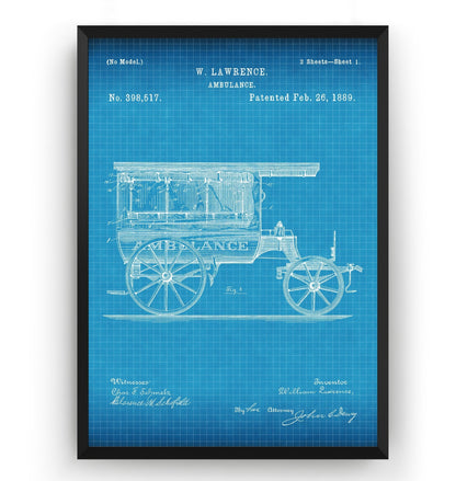 Ambulance 1889 Patent Print - Magic Posters