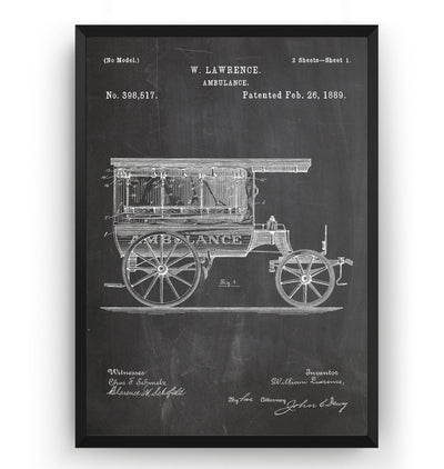 Ambulance 1889 Patent Print - Magic Posters