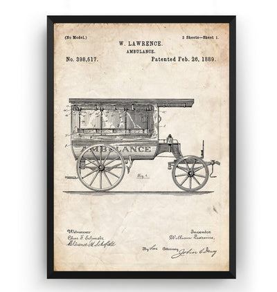 Ambulance 1889 Patent Print - Magic Posters